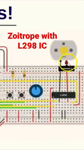 Zoitrope with L298 driver IC #arduino #tinkercad #l298n