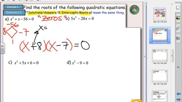 2018 U2 2B Solving Quad EQNs by Factoring