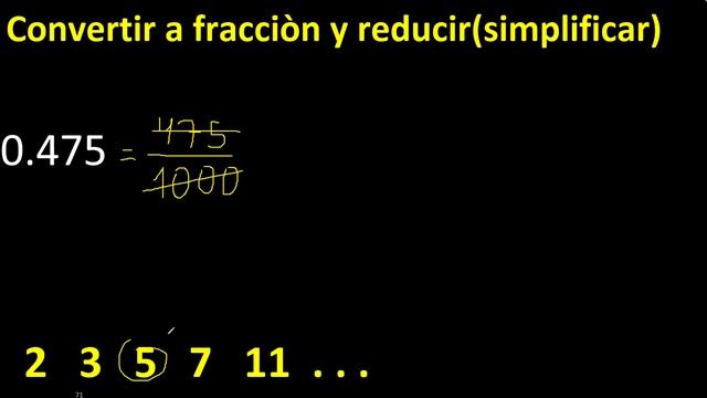 convertir 0.475 a fraccion irreducible , decimal a fracciones , transformar decimales , as fracctio