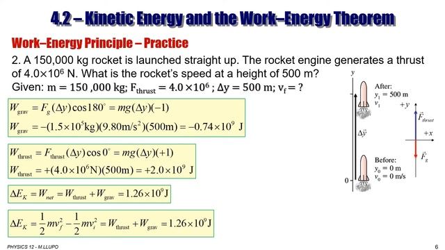 PHYSICS 12 - 4.2-4.3 KINETIC AND GRAVITATIONAL POTENTIAL ENERGY, WORK-ENERGY THEOREM