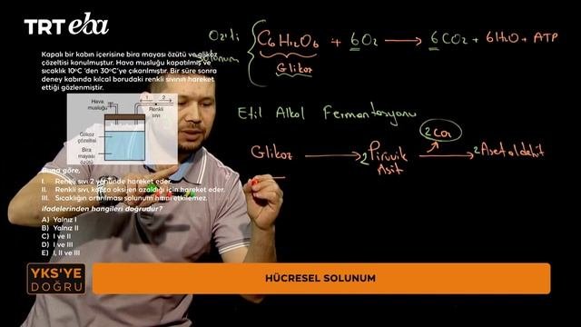 YKS'ye Doğru 2024 Biyoloji-25 (AYT) (Hücresel Solunum)