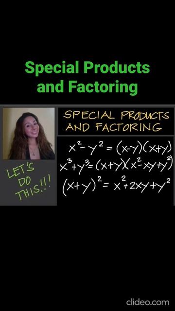 Learn about special products and factoring. For full video: @janepmaciejewski2023