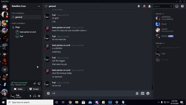 DEX THE STATIC PACKER GETS FLAMED THEN DCS ME (DISCORD PACKING) (VIOLATED)