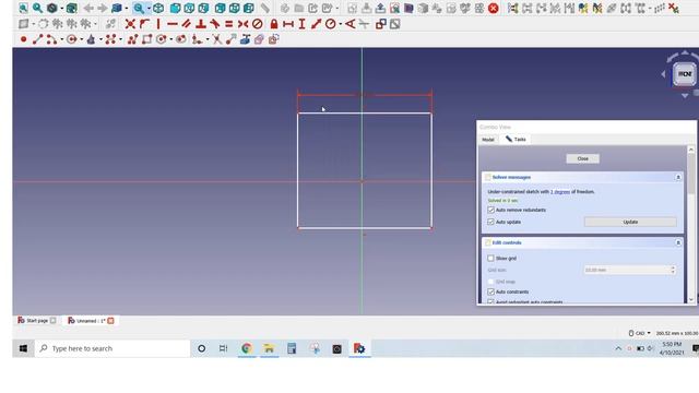 Create a 3D model of a cube in FreeCAD
