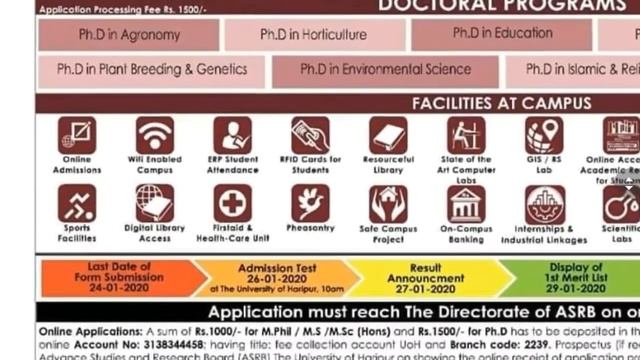 The University of Haripur Spring Admission open 2020||uoh admission