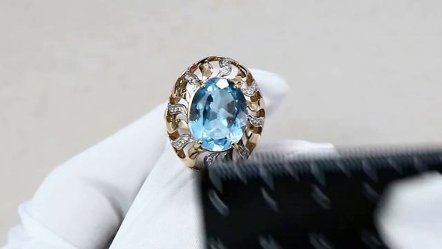 Золотое кольцо Красносельский ювелир с топазом и фианитом РКН285-3090-021-14
