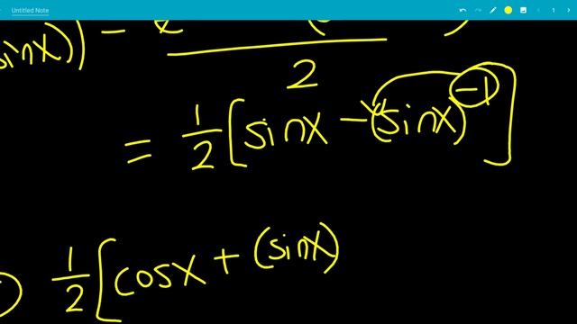Derivative of sinh[ln(sinx)] at x=pi/4