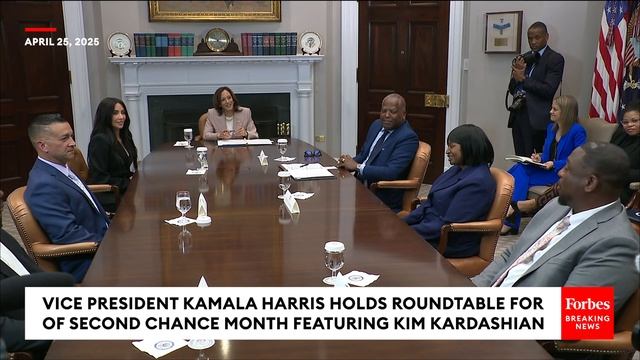 VP Kamala Harris Holds 'Second Chance Month' Event At White House Featuring Kim Kardashian