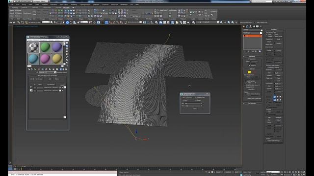 Change material ID by distance to spline curves