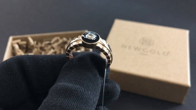 !Печатка 097377 из красного золота 585 пробы с фианитом