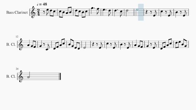 SUPER EASY Bass Clarinet Sheet Music: How to play A Town With An Ocean View