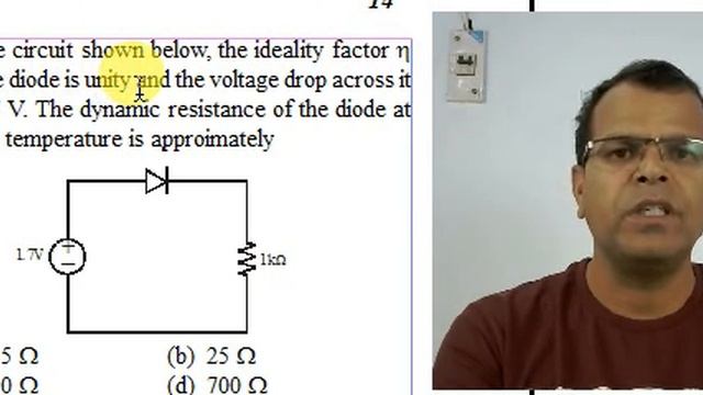 EDC & AE Diodes Lect 8 Diode  resistances GATE Questions