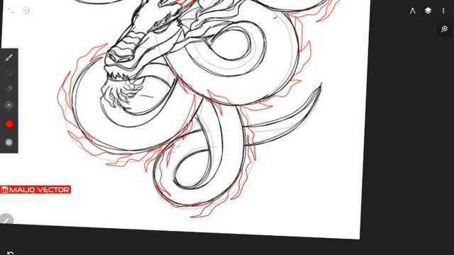 DRAWINGS DRAGON WITH DETAILED STYLE | VECTOR ART