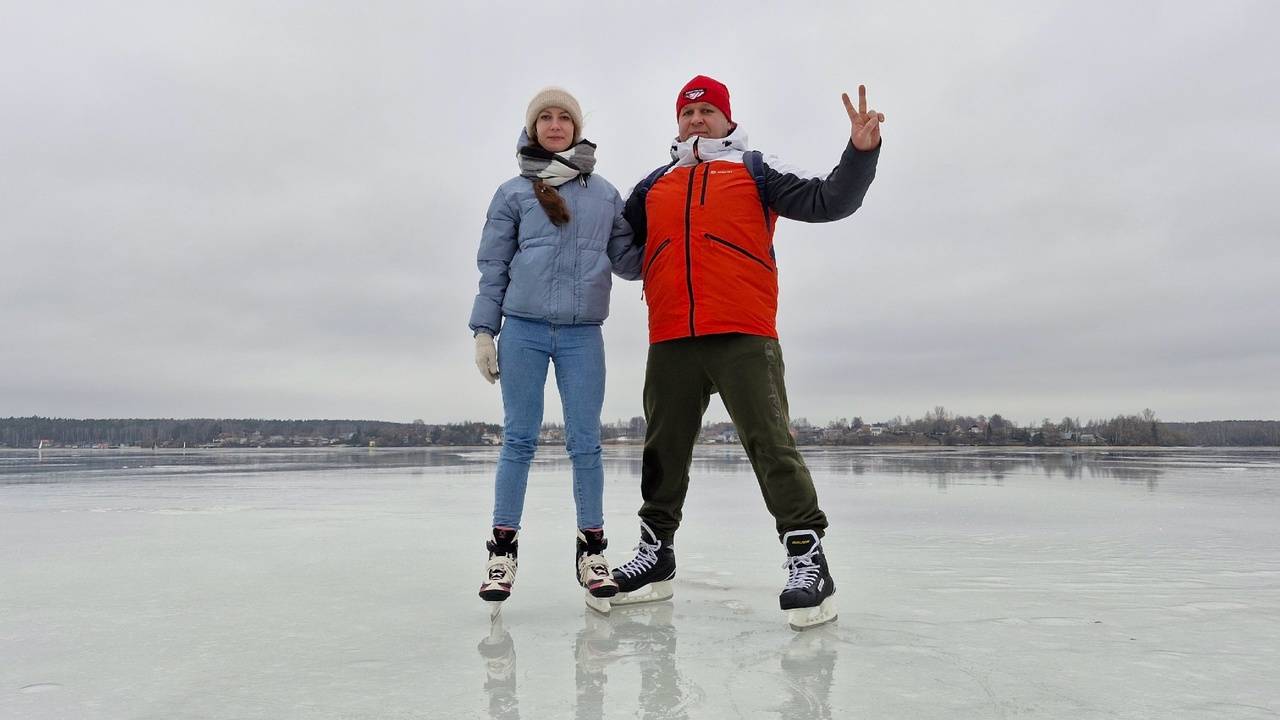 Коньки на Пироговском водохранилище. 26.01.25. ❄️⛸️❄️