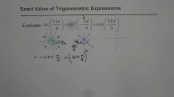 Evaluate Exact Value of Trigonometric Expression Coterminal Radian Angles