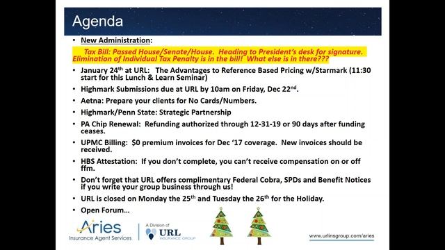 Health Care Reform Webinar 12-21-2017