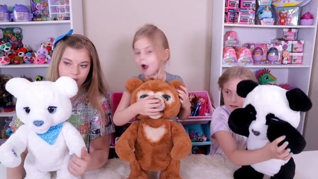COMPARING ALL 3 FUR REAL FRIENDS BEARS!! CUBBY THE CURIOUS BEAR, PLUM THE PANDA BEAR, AND POLAR BEA