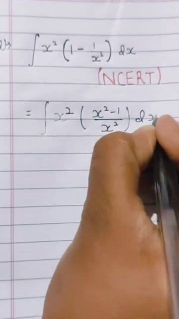 #Indefnite_Integration || #NCERT || #Class12th || Integration of x²(1-1/x²) dx ||#shorts