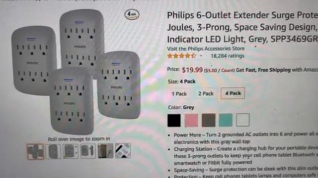 $19.99 Philips 6-Outlet Surge Protector 4-Pack on Amazon - Just $5 Each!