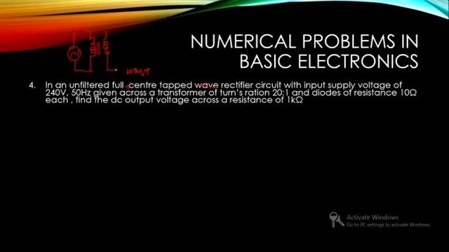 Numerical Problems in Basic Electronics