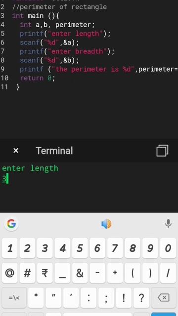 Write A Program In C To Calculate Perimeter Of Rectangle | #coding #programming #css #C #C++ #JS