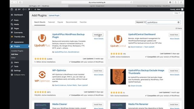 Wordpress guide Trin 4 - Installation af plugins