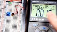 Quick J310 N channel JFET current source sink using 10K trimpot LEDs and variable voltage supply