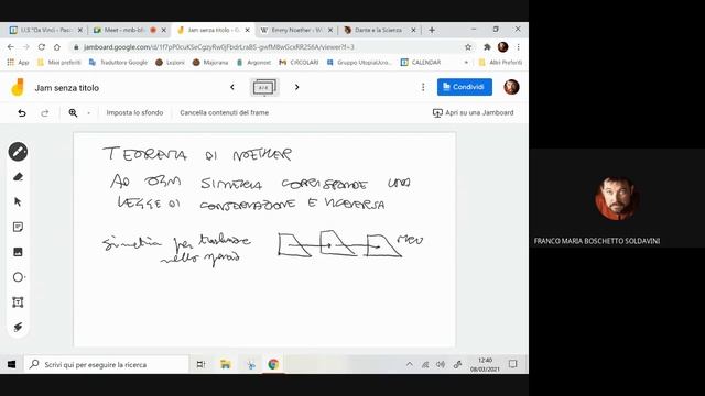 Lezione di Fisica sul Teorema di Noether