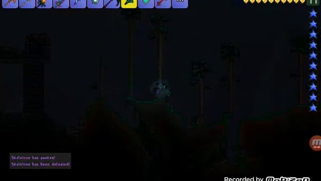 Killing all pre-hardmode bosses in terraria only using razorpine+and spectre armor (part 1)