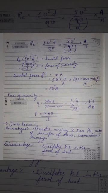 physics (Reynolds number and force of viscosity)mpof part.  #shorts