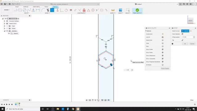 Fusion 360 - Hexagon Pattern on a Cylinder using Emboss