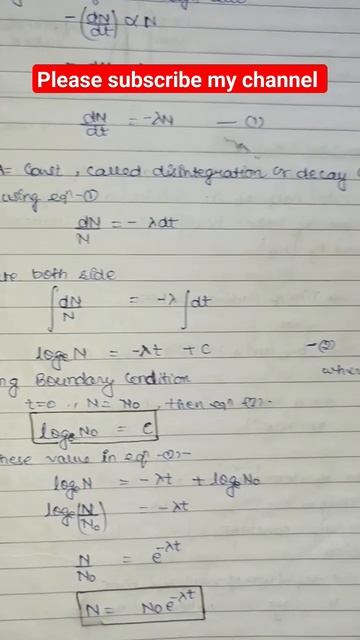 Law Of Radioactive Decay🔥🔥💯@#shorts