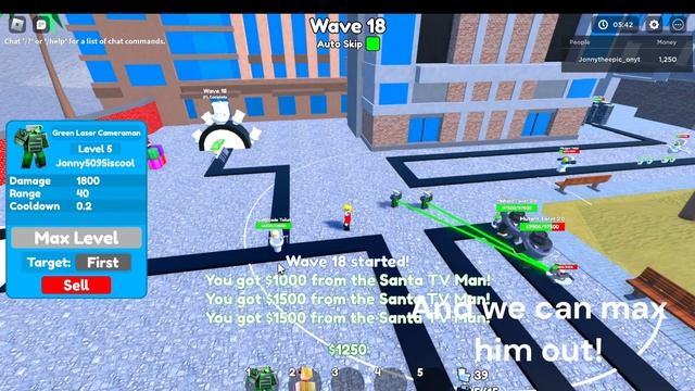 Can green laser cameraman solo nightmare auto skip? #roblox #toilettowerdefense