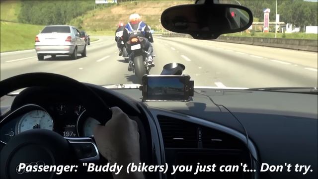 Audi R8 VS Kawasaki Ninja ZX10R & Suzuki GSXR1000