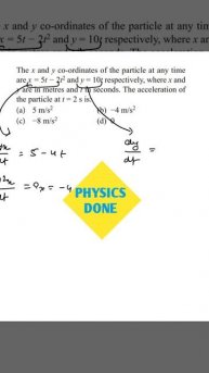 ACCELERATION | INSTANTANTANEOUS ACCELERATION | MOTION IN STRAIGHT LINE | 1D #YTSHORT #SHORTS #MCQ