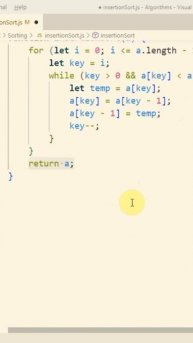 Insertion Sort Algorithm In Javascript | letsbug #shorts