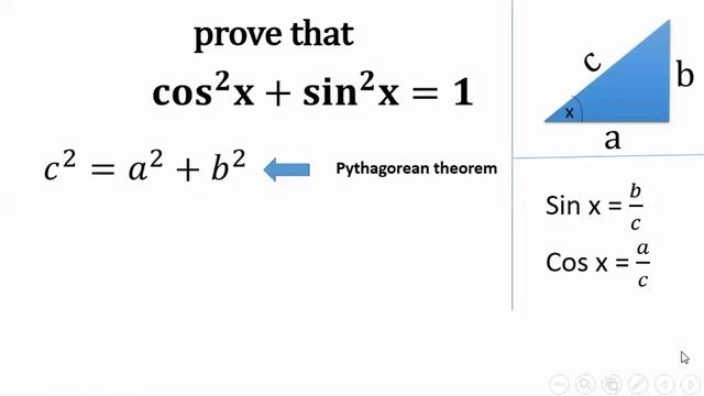 طريقة جديدة لا تفوتك إثبات : sin^2x + cos^2x = 1