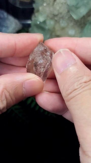 水膽水晶 water bile quartz 雙尖骨幹水晶內包彩虹光