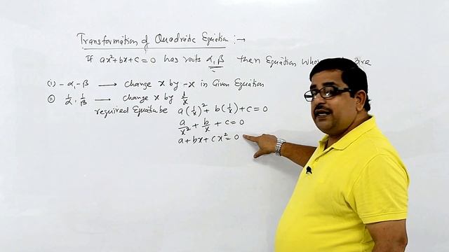 Transformation of Quadratic Equation | Symmetric Change in Roots | Quadratic Equation Class 11