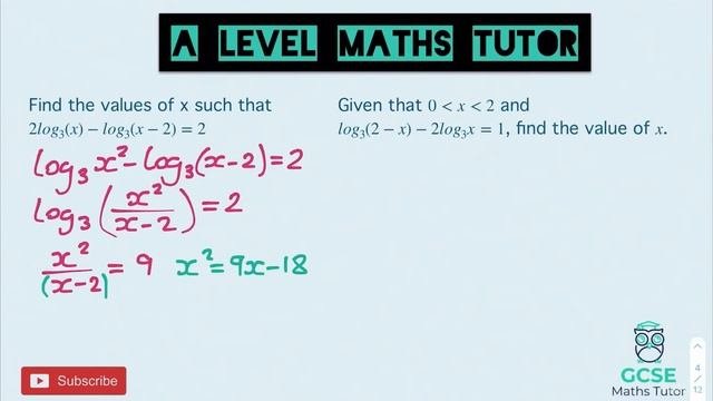 How To Solve Logarithmic Equations | Logarithms | A-Level Maths Series