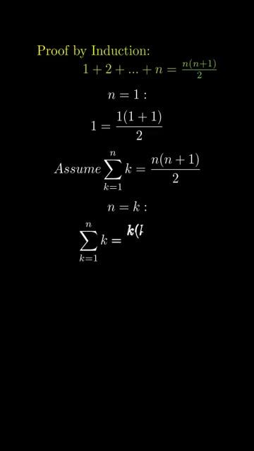 Sum of integers from 1 to n, induction
