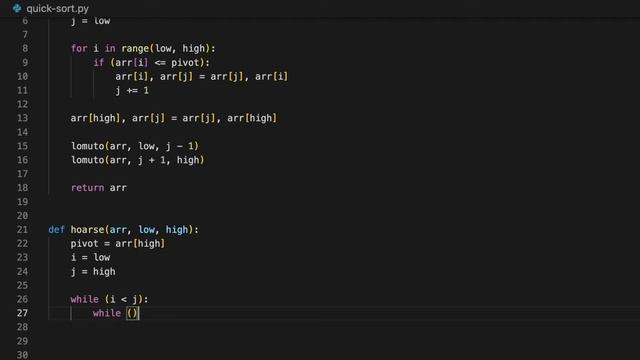 Quick Sort | Part 2: Hoare Partitioning Scheme