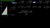 Point mass and Area mass center of gravity of a triangle