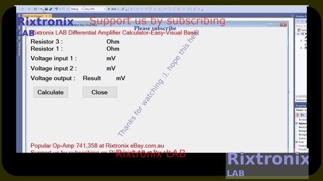 Design Differential Op Amp Calculator Visual Basic P5
