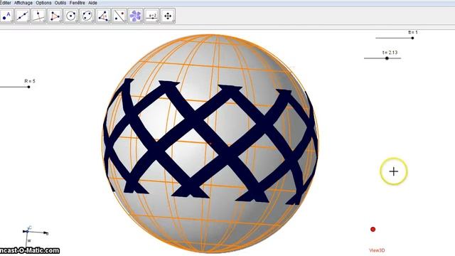 3D Decorative Ball Twist Spiral (3D with Geogebra4.25)