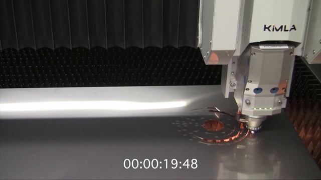 Extremely fast cutting in steel by Kimla fiber laser