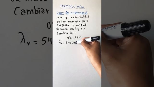 TERMOQUÍMICA:calor de vaporización definicion