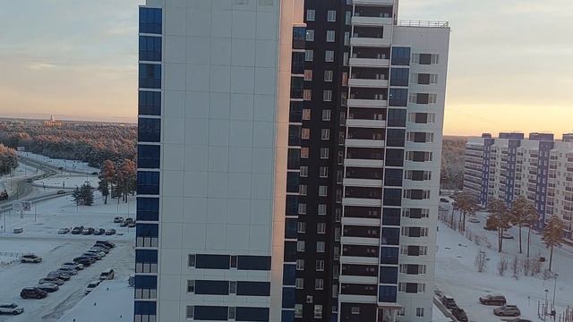 Вид на город Когалым. Вид из окна с 10-го этажа. View Of The City Of Kogalym. Декабрь 2022 #когалым