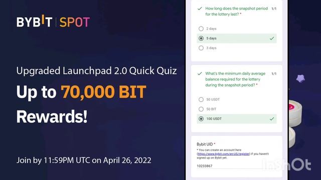 BYBIT HUGE LOOT 70000 BIT                    Upgraded Launchpad 2.0 Quick Quiz Answers.