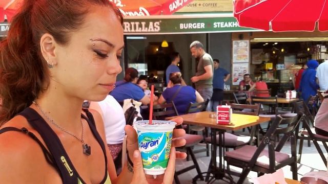 Turkish Food - Ayran Yoghurt Drink - Taste Test! (Istanbul, Turkey)